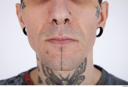 Mouth Nose Man White Tattoo Casual Slim Street photo references